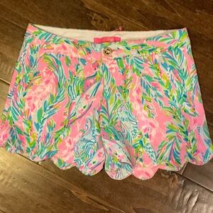 Lilly Pulitzer Vibrant Pink and Blue High Waist Shorts